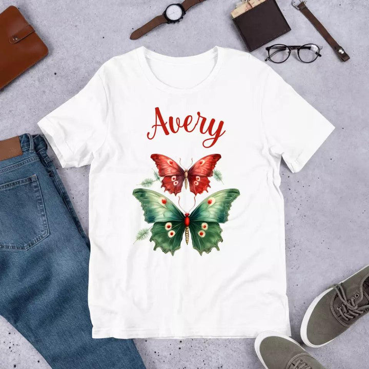 Custom Christmas Butterflies T-Shirt – ART-TSH029 - ARTFULANE