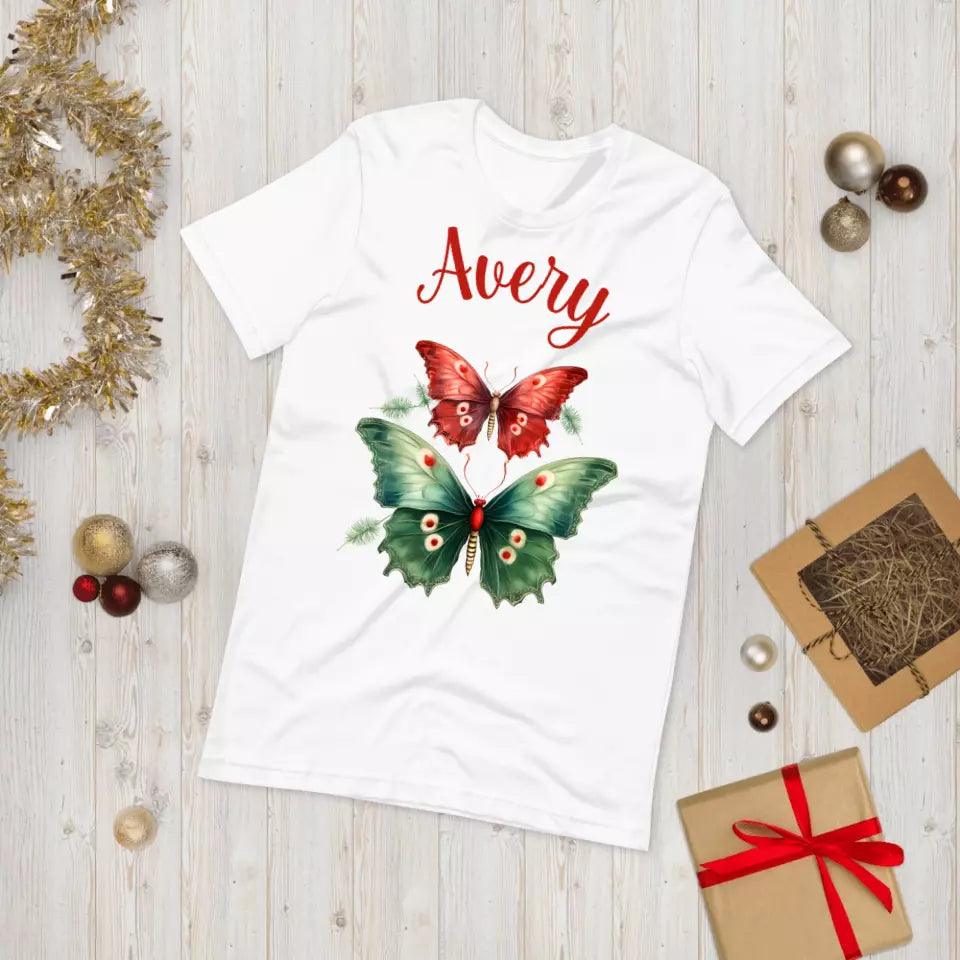 Custom Christmas Butterflies T-Shirt – ART-TSH029 - ARTFULANE