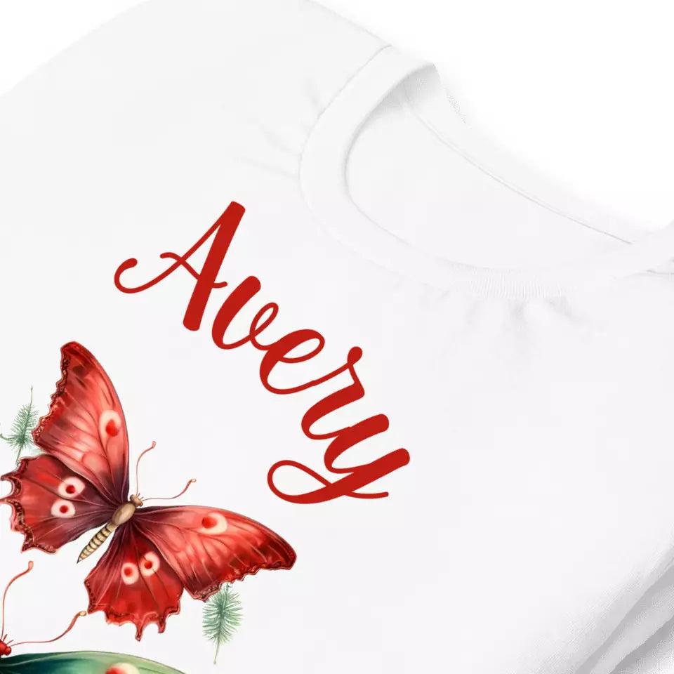 Custom Christmas Butterflies T-Shirt – ART-TSH029 - ARTFULANE