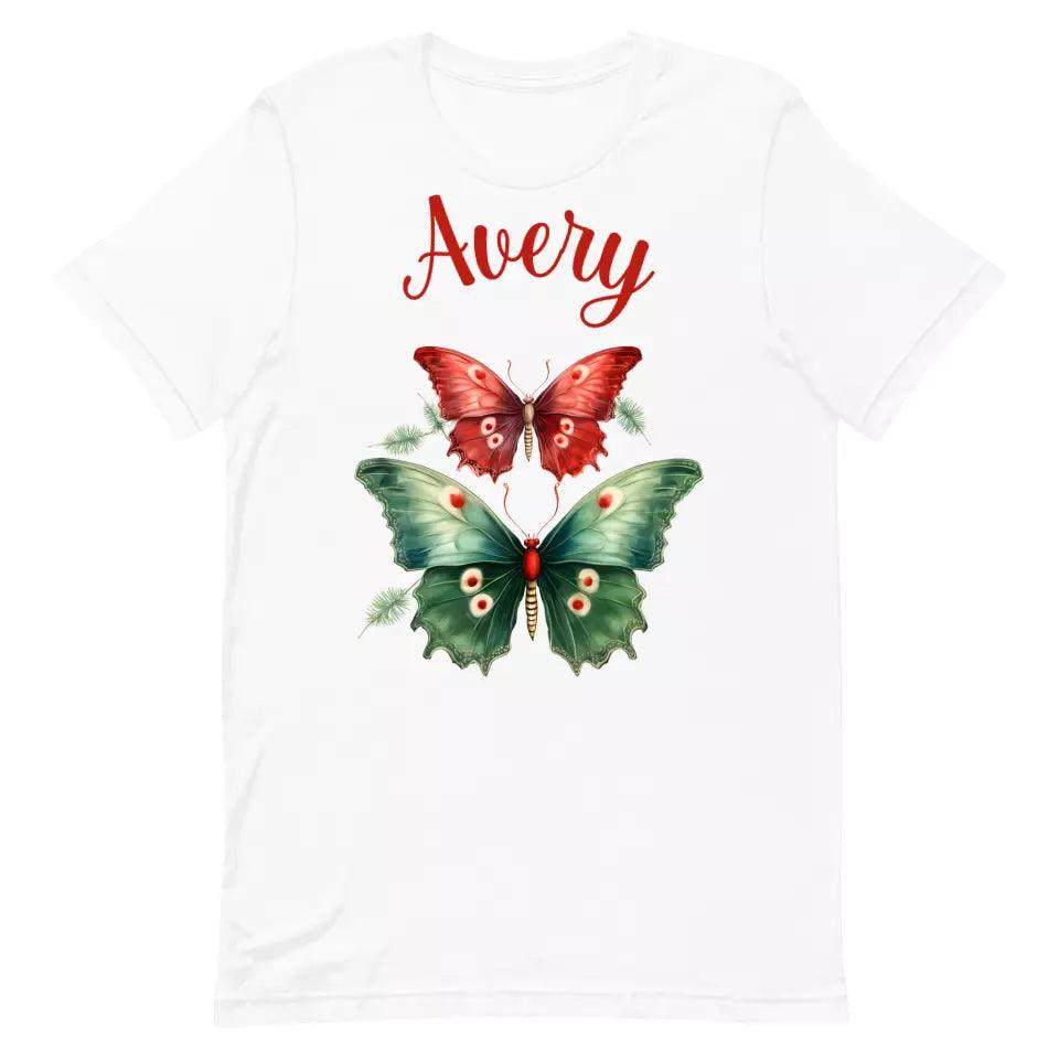 Custom Christmas Butterflies T-Shirt – ART-TSH029 - ARTFULANE