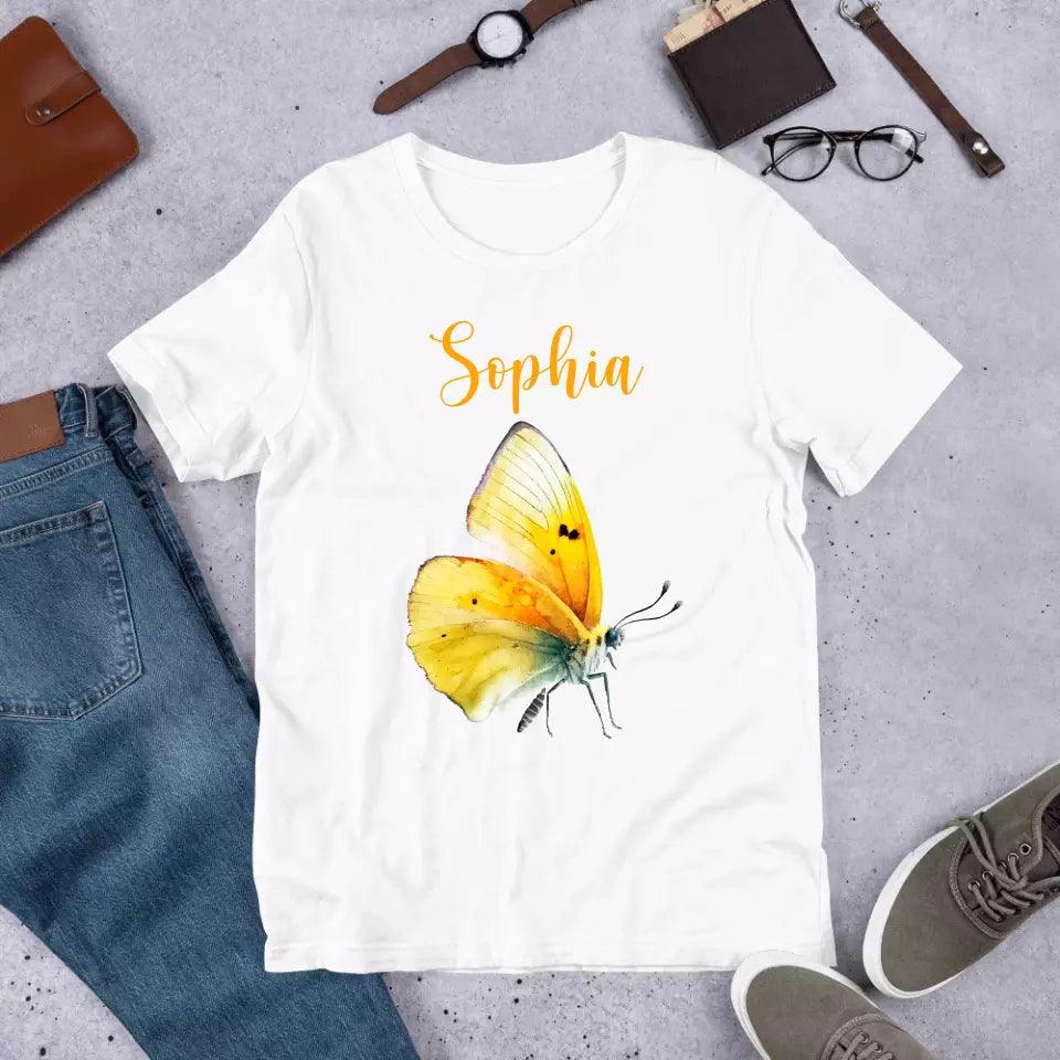 Custom Beautiful Watercolor Butterflies T-Shirt – ART-TSH030 - ARTFULANE