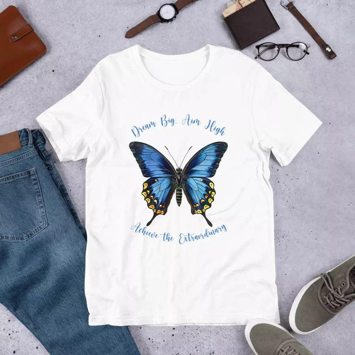 Custom Vintage Blue Butterflies T-Shirt - ART-TSH033 - ARTFULANE