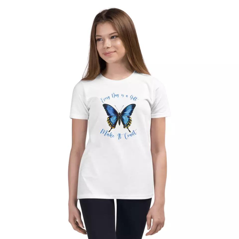 Custom Vintage Blue Butterflies T-Shirt - ART-TSH033 - ARTFULANE