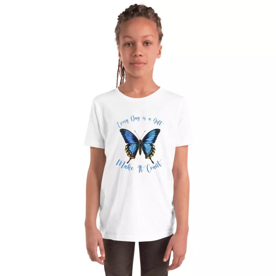 Custom Vintage Blue Butterflies T-Shirt - ART-TSH033 - ARTFULANE