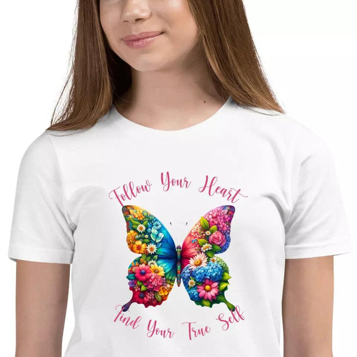 Custom Beautiful Floral Butterflies T-Shirt - ART-TSH036 - ARTFULANE