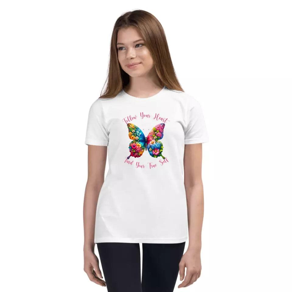 Custom Beautiful Floral Butterflies T-Shirt - ART-TSH036 - ARTFULANE