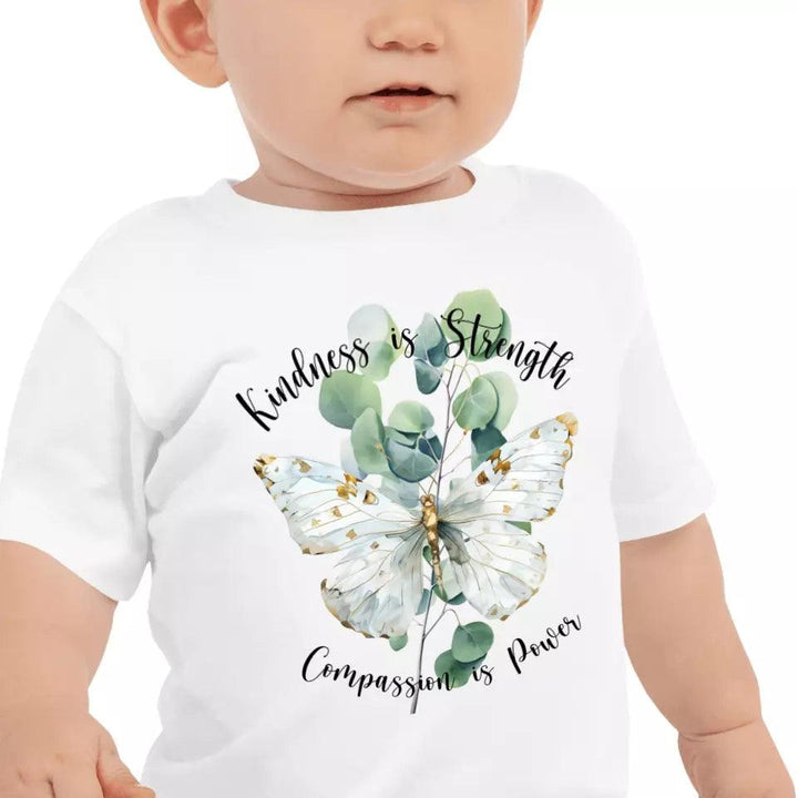 Custom Watercolor Butterflies on Botanicals T-Shirt - ART-TSH037 - ARTFULANE