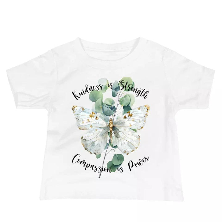 Custom Watercolor Butterflies on Botanicals T-Shirt - ART-TSH037 - ARTFULANE