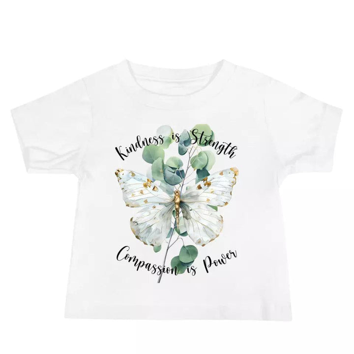 Custom Watercolor Butterflies on Botanicals T-Shirt - ART-TSH037 - ARTFULANE