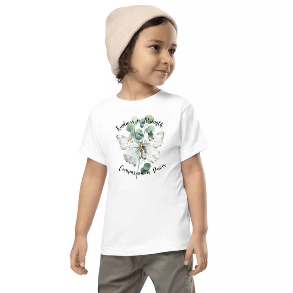 Custom Watercolor Butterflies on Botanicals T-Shirt - ART-TSH037 - ARTFULANE