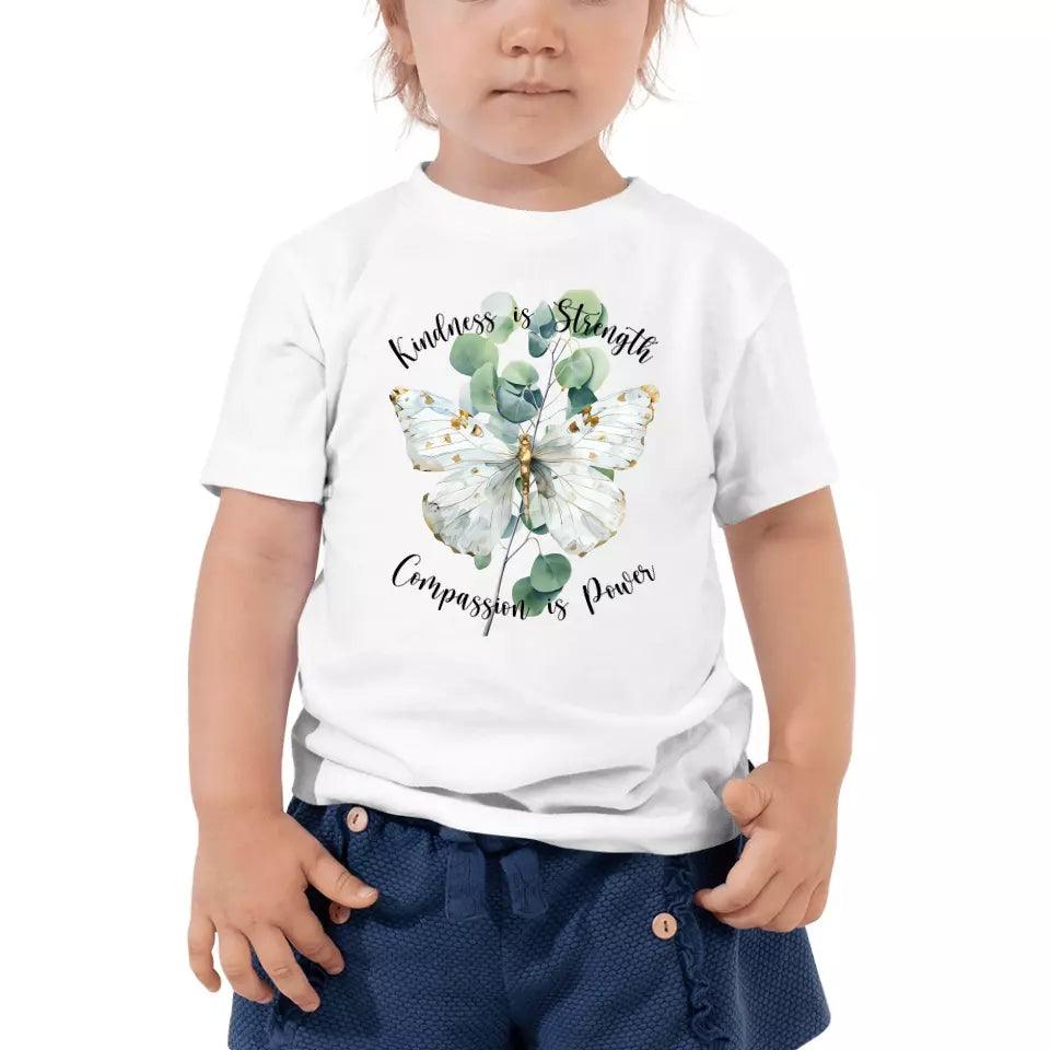 Custom Watercolor Butterflies on Botanicals T-Shirt - ART-TSH037 - ARTFULANE