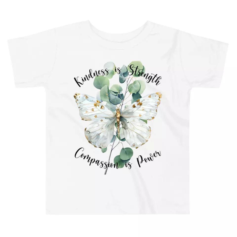 Custom Watercolor Butterflies on Botanicals T-Shirt - ART-TSH037 - ARTFULANE