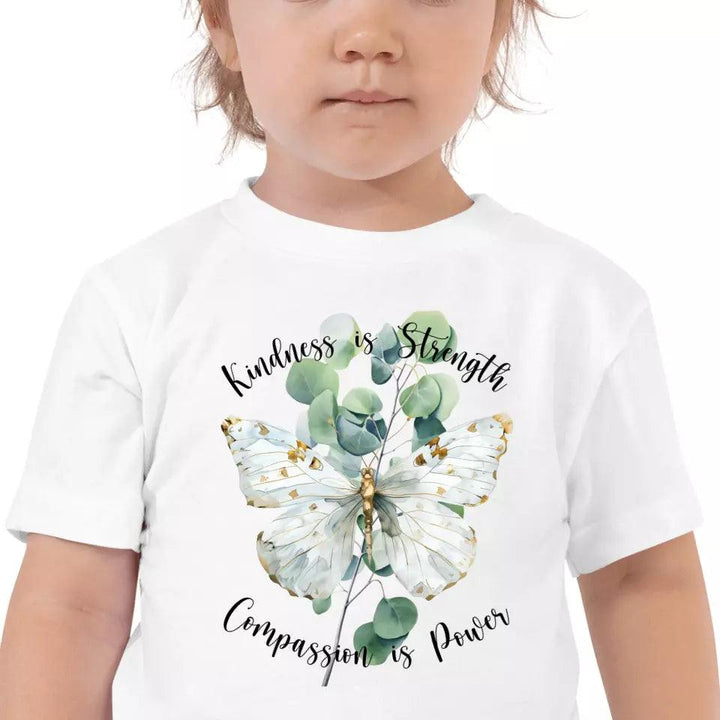 Custom Watercolor Butterflies on Botanicals T-Shirt - ART-TSH037 - ARTFULANE