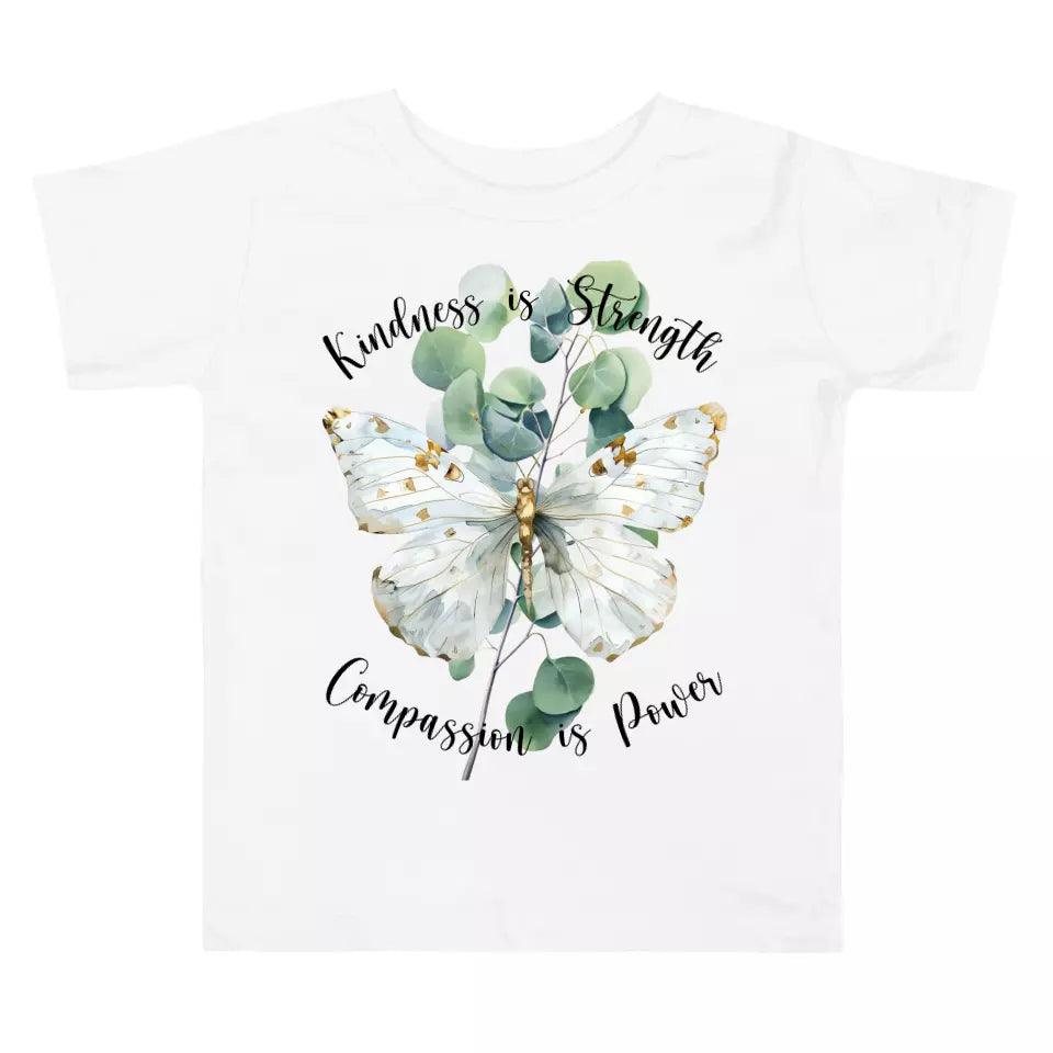 Custom Watercolor Butterflies on Botanicals T-Shirt - ART-TSH037 - ARTFULANE