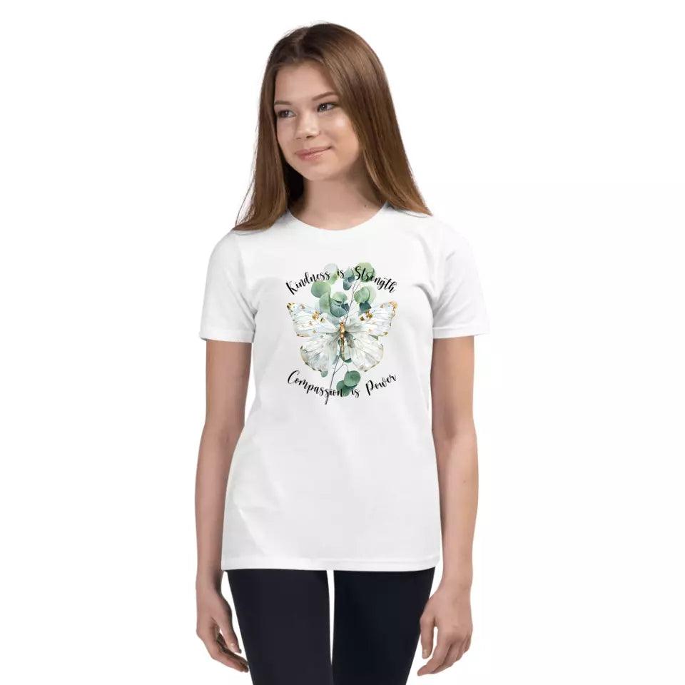 Custom Watercolor Butterflies on Botanicals T-Shirt - ART-TSH037 - ARTFULANE