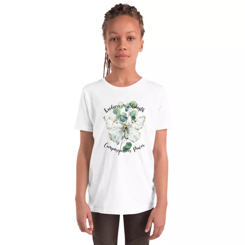 Custom Watercolor Butterflies on Botanicals T-Shirt - ART-TSH037 - ARTFULANE