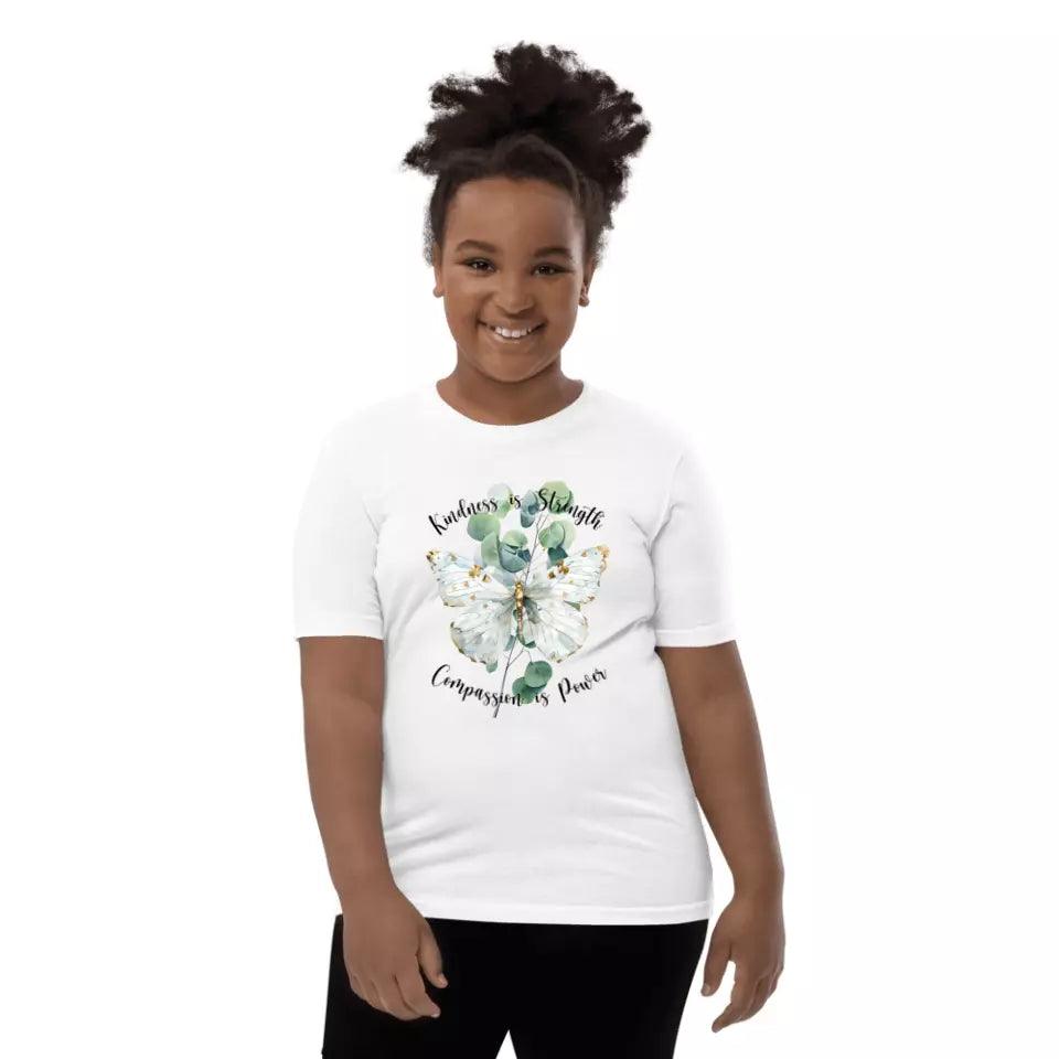 Custom Watercolor Butterflies on Botanicals T-Shirt - ART-TSH037 - ARTFULANE