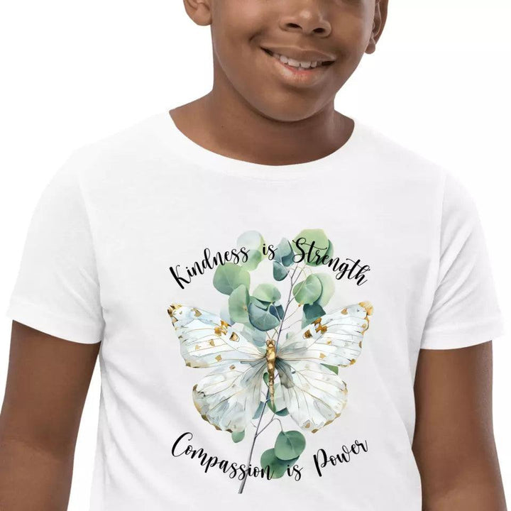 Custom Watercolor Butterflies on Botanicals T-Shirt - ART-TSH037 - ARTFULANE