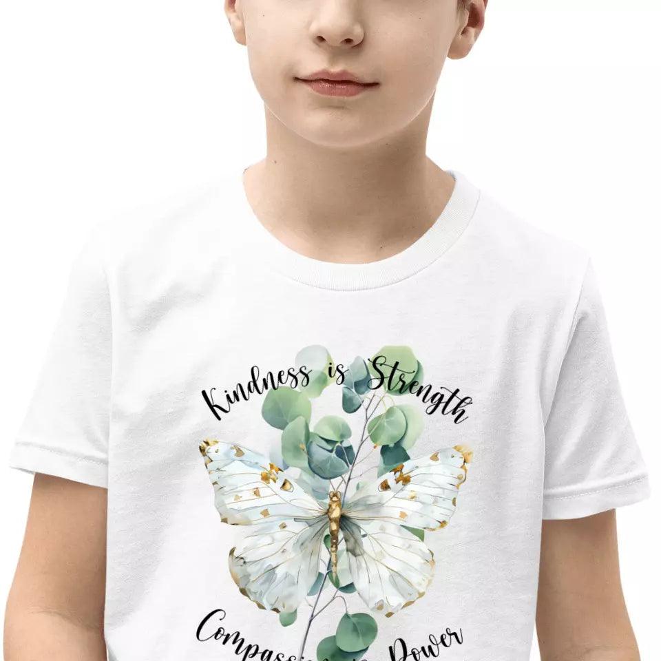 Custom Watercolor Butterflies on Botanicals T-Shirt - ART-TSH037 - ARTFULANE