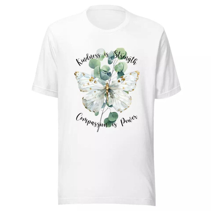 Custom Watercolor Butterflies on Botanicals T-Shirt - ART-TSH037 - ARTFULANE