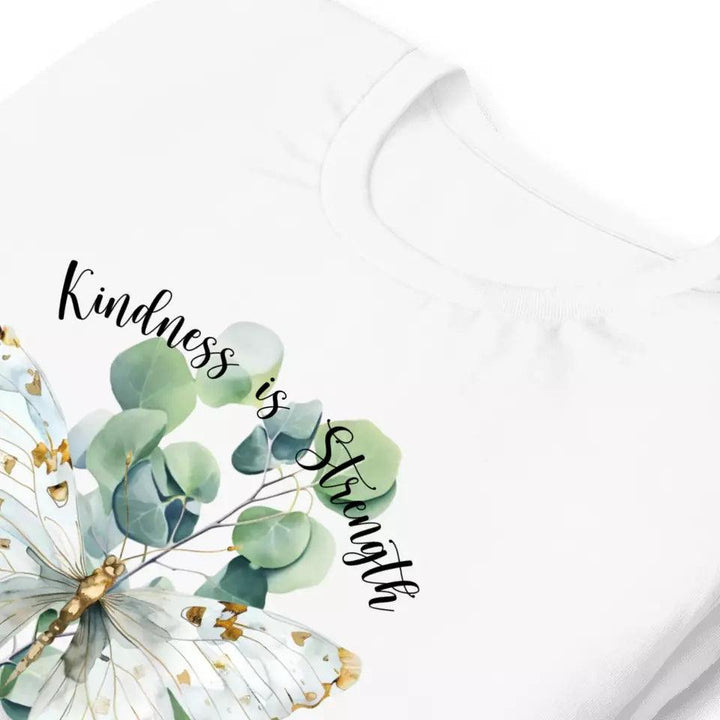 Custom Watercolor Butterflies on Botanicals T-Shirt - ART-TSH037 - ARTFULANE