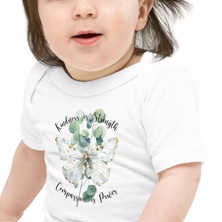 Custom Watercolor Butterflies on Botanicals T-Shirt - ART-TSH037 - ARTFULANE