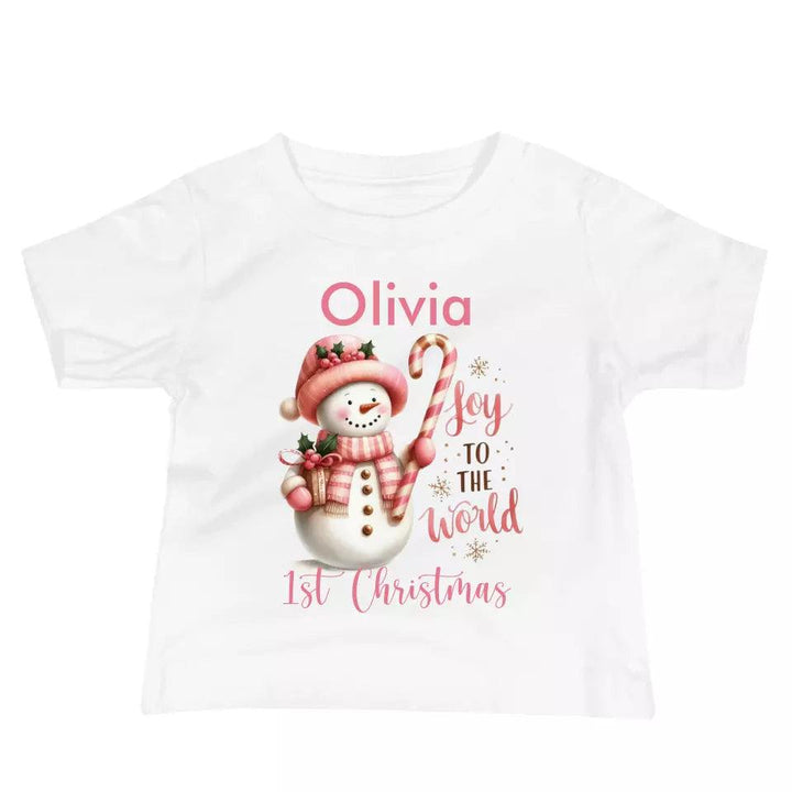 Custom Pink Christmas T-Shirt - ART-TSH041 - ARTFULANE