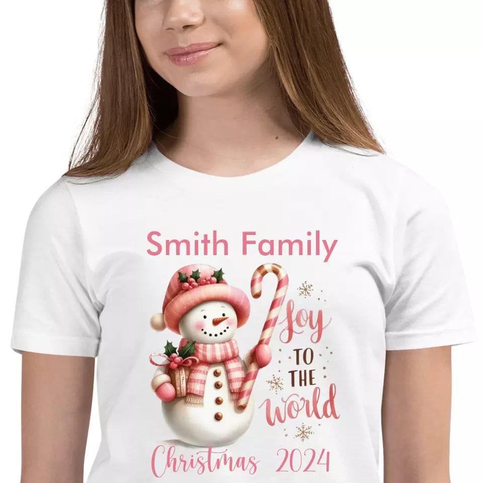 Custom Pink Christmas T-Shirt - ART-TSH041 - ARTFULANE