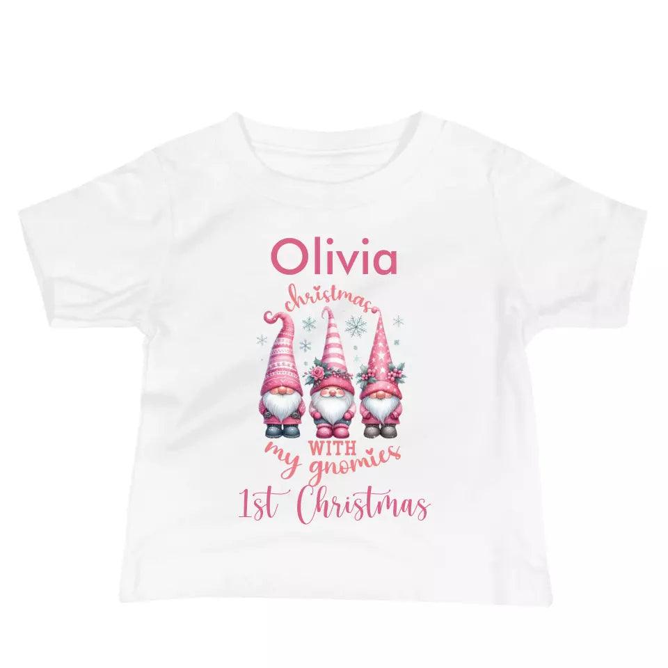 Custom Pink Christmas T-Shirt - ART-TSH042 - ARTFULANE