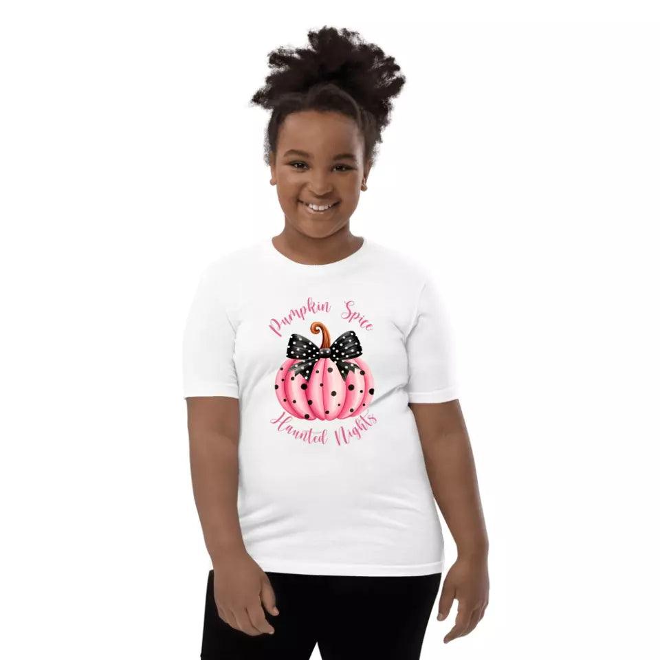 Custom Pink Halloween Coquette Bow T-Shirt - ART-TSH043 - ARTFULANE