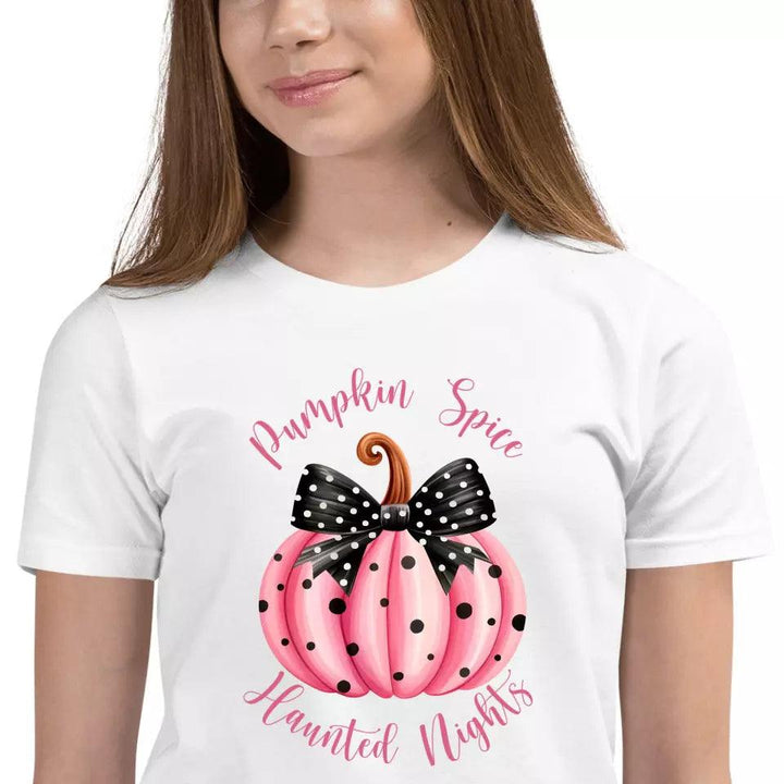 Custom Pink Halloween Coquette Bow T-Shirt - ART-TSH043 - ARTFULANE