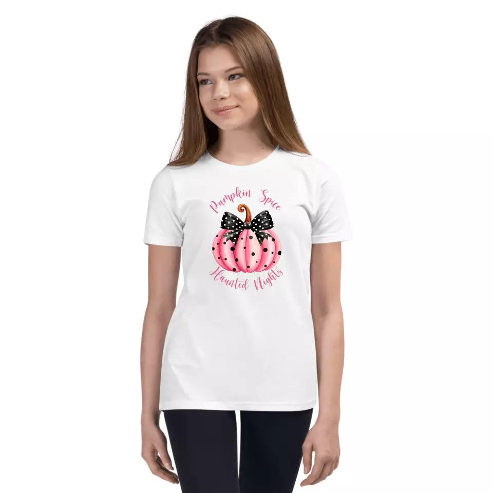 Custom Pink Halloween Coquette Bow T-Shirt - ART-TSH043 - ARTFULANE