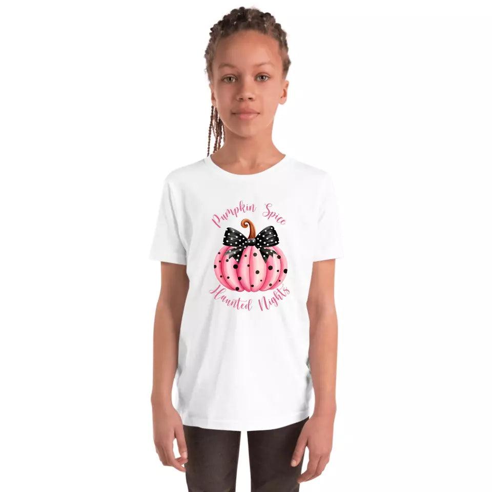 Custom Pink Halloween Coquette Bow T-Shirt - ART-TSH043 - ARTFULANE