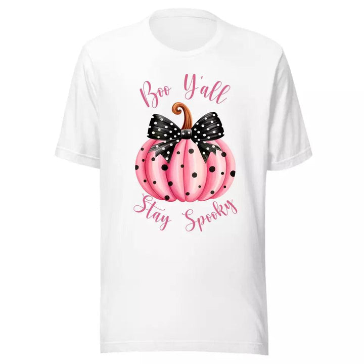 Custom Pink Halloween Coquette Bow T-Shirt - ART-TSH043 - ARTFULANE