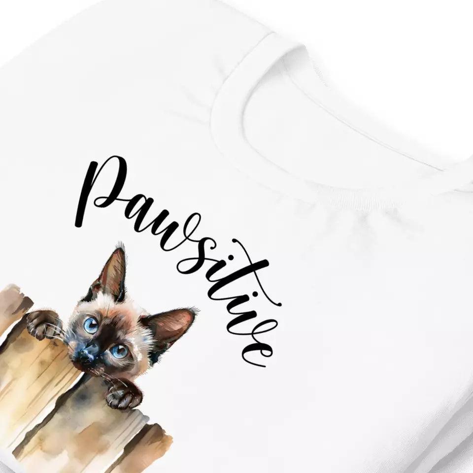 Custom Adorable Realistic Cat Peeking T-Shirt - ART-TSH045 - ARTFULANE