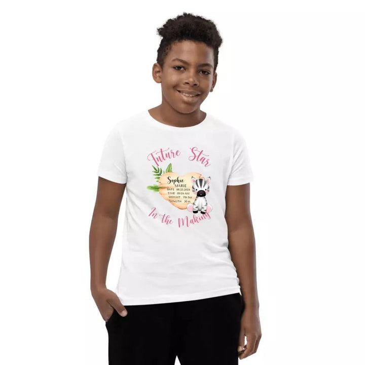 Custom Cute Zebra Safari Baby Announcement T-Shirt - ART-TSH046 - ARTFULANE