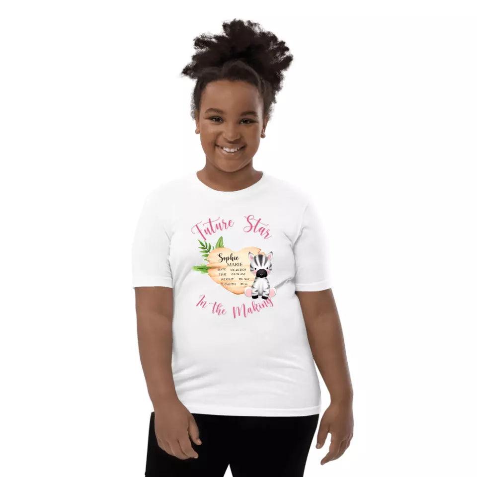 Custom Cute Zebra Safari Baby Announcement T-Shirt - ART-TSH046 - ARTFULANE