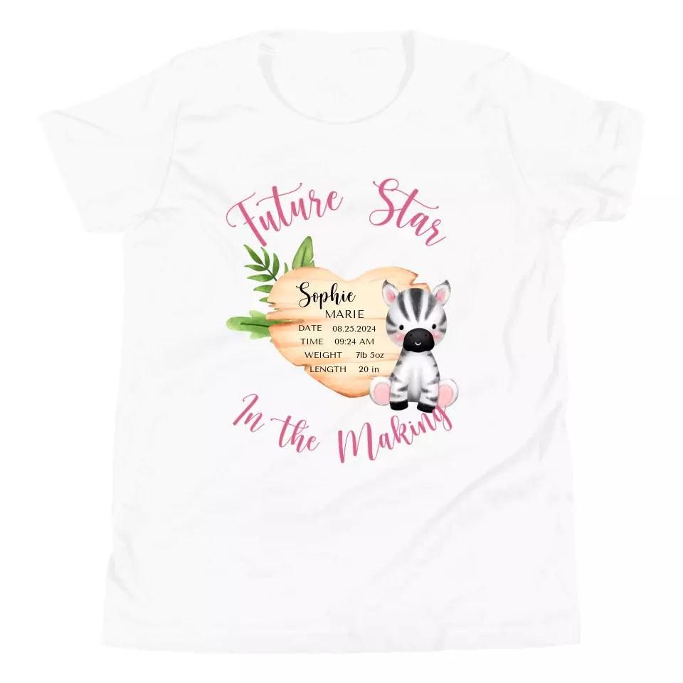 Custom Cute Zebra Safari Baby Announcement T-Shirt - ART-TSH046 - ARTFULANE