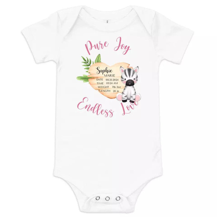 Custom Cute Zebra Safari Baby Announcement T-Shirt - ART-TSH046 - ARTFULANE