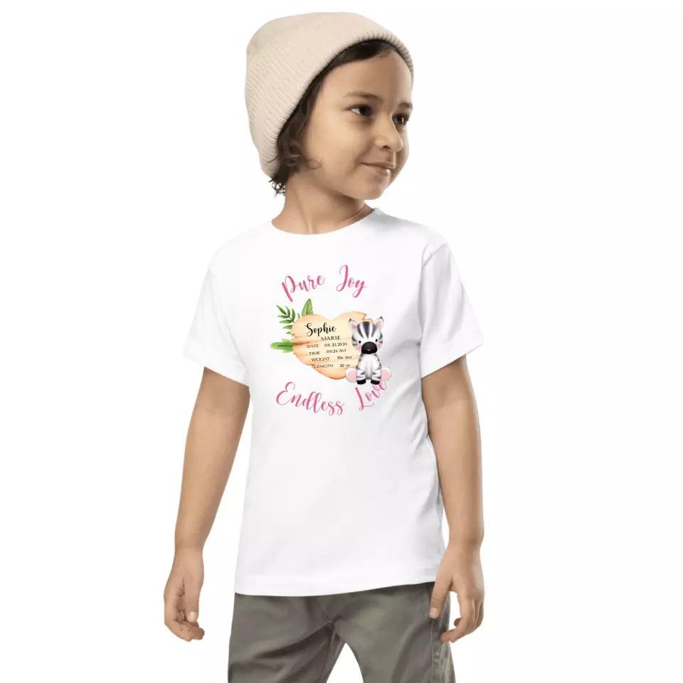 Custom Cute Zebra Safari Baby Announcement T-Shirt - ART-TSH046 - ARTFULANE