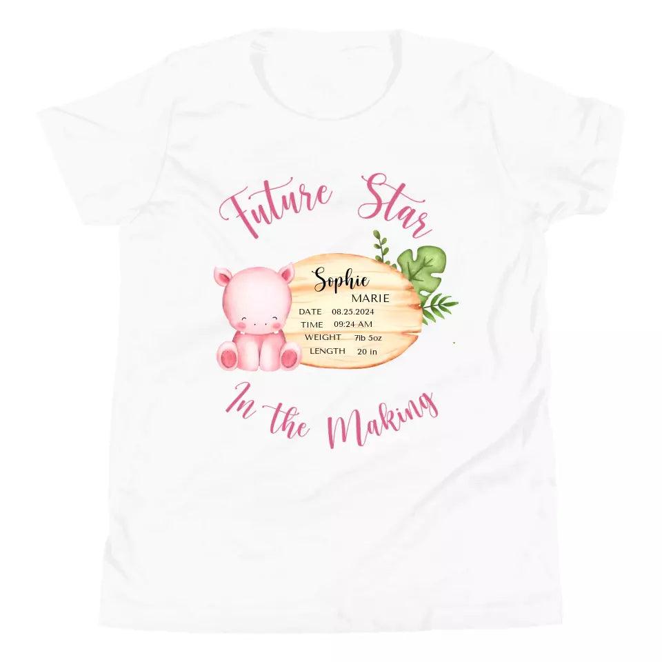 Custom Cute Hippo Safari Baby Announcement T-Shirt - ART-TSH047 - ARTFULANE