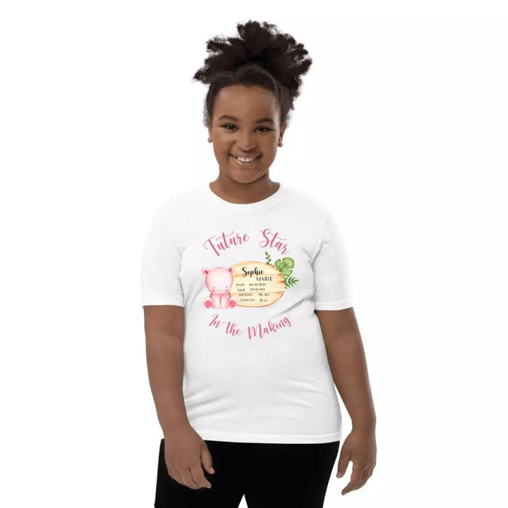 Custom Cute Hippo Safari Baby Announcement T-Shirt - ART-TSH047 - ARTFULANE