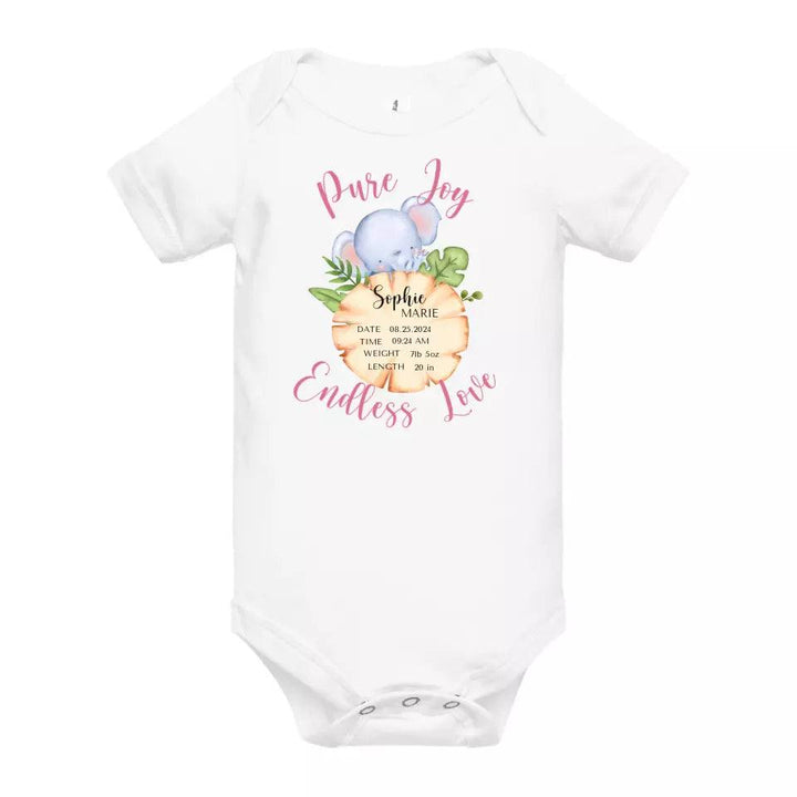 Custom Cute Elephant Safari Baby Announcement T-Shirt - ART-TSH048 - ARTFULANE