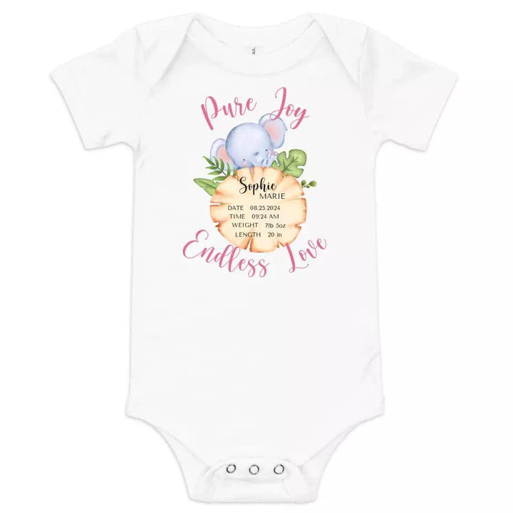 Custom Cute Elephant Safari Baby Announcement T-Shirt - ART-TSH048 - ARTFULANE