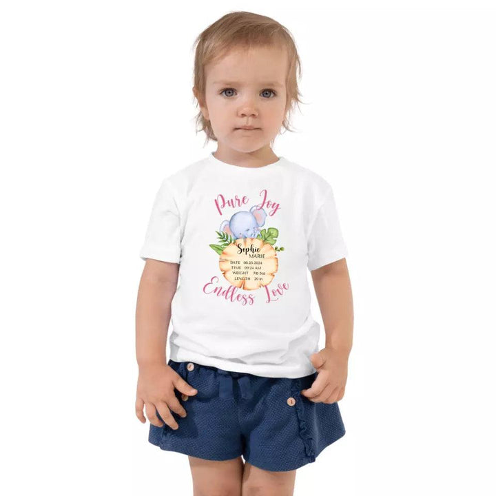 Custom Cute Elephant Safari Baby Announcement T-Shirt - ART-TSH048 - ARTFULANE