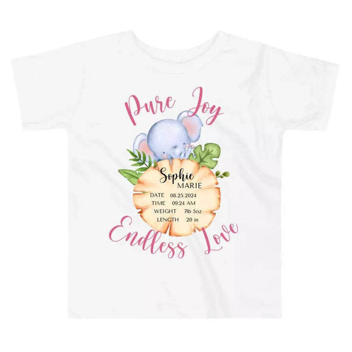 Custom Cute Elephant Safari Baby Announcement T-Shirt - ART-TSH048 - ARTFULANE