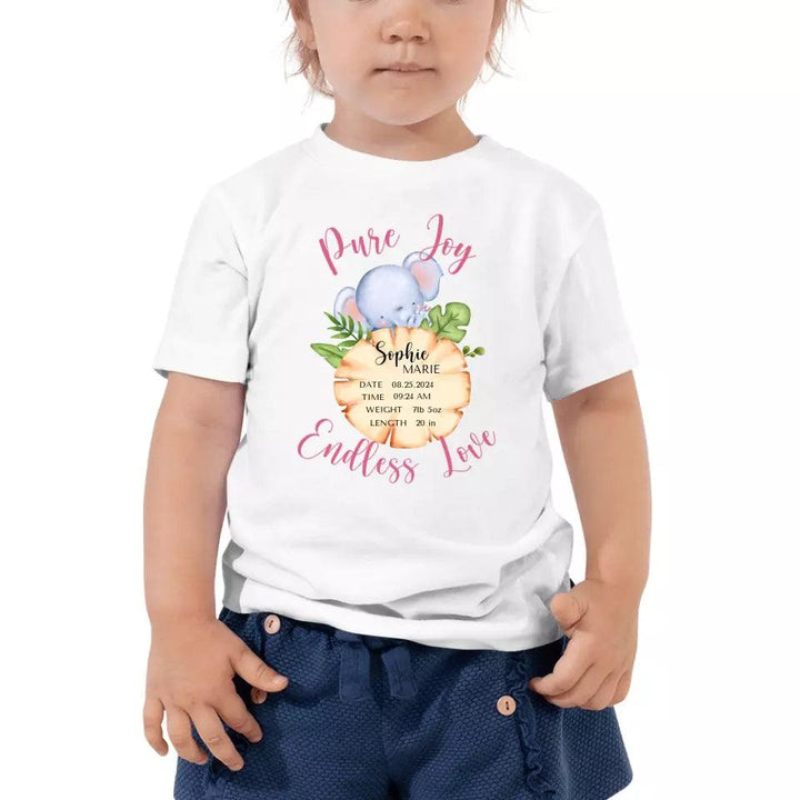 Custom Cute Elephant Safari Baby Announcement T-Shirt - ART-TSH048 - ARTFULANE