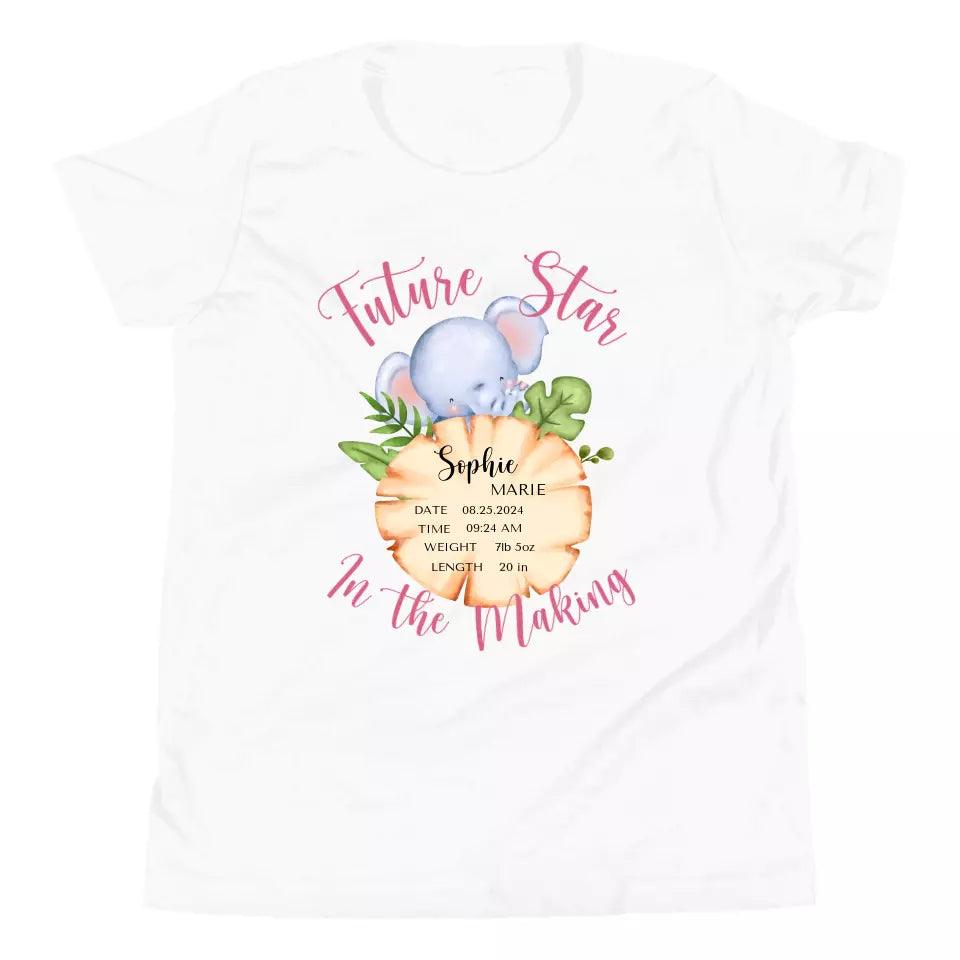 Custom Cute Elephant Safari Baby Announcement T-Shirt - ART-TSH048 - ARTFULANE