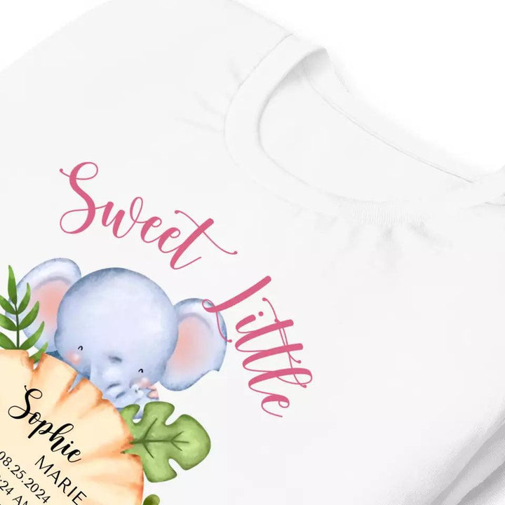 Custom Cute Elephant Safari Baby Announcement T-Shirt - ART-TSH048 - ARTFULANE