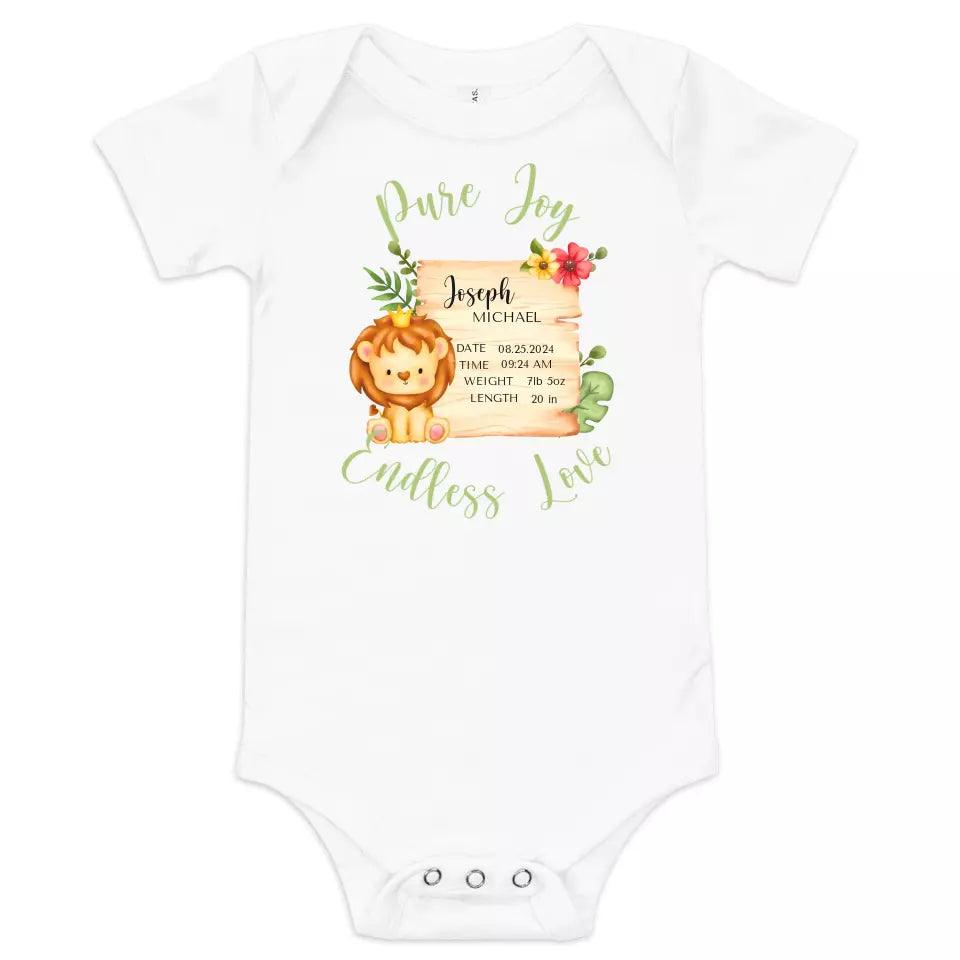 Custom Cute Lion Safari Baby Announcement T-Shirt - ART-TSH049 - ARTFULANE